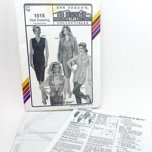 Ann Person # 1515 vest size 30in-46in Stretch & Sew 1993 Uncut Sewing Pattern 🧵